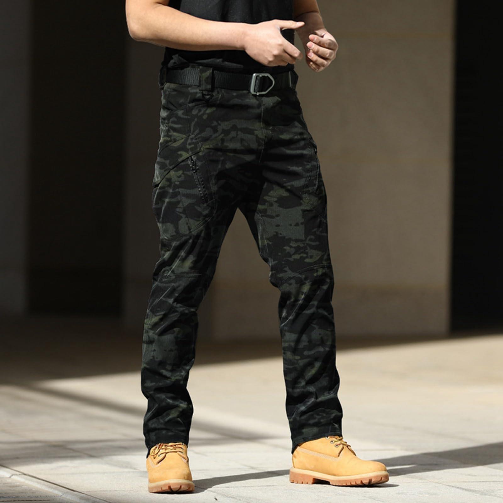 huyantie Kyayu Tactical Pants Waterproof,Men\'s Gotosleeps Pants,Outdoor Military Combat Lightweight Cargo Trousers (Khaki,M)