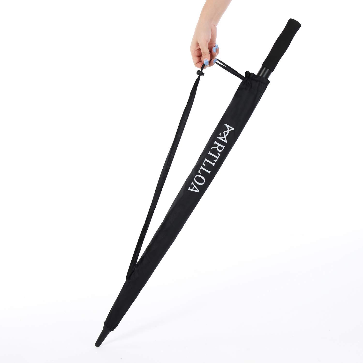 MRTLLOA MRTLLOA Automatic Open Golf Umbrella, Extra-Large Oversized Double Canopy Vented Windproof Waterproof Stick Rain Golf Umbrellas for Men and Women (Burgundy/62 inch)