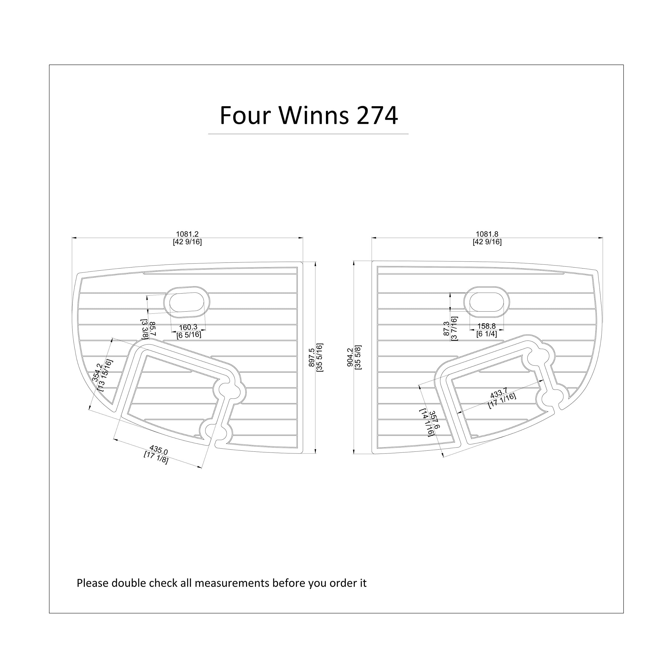 Generic Boat EVA Faux Teak Decking Floor Compatible with Four Winns 274 Swim Platform