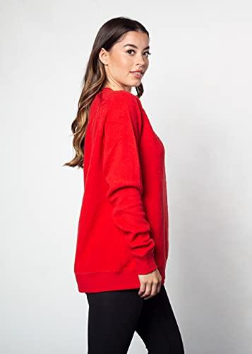 chicka-d Chicka-d Women's Standard Home Base Crew, Red, Medium