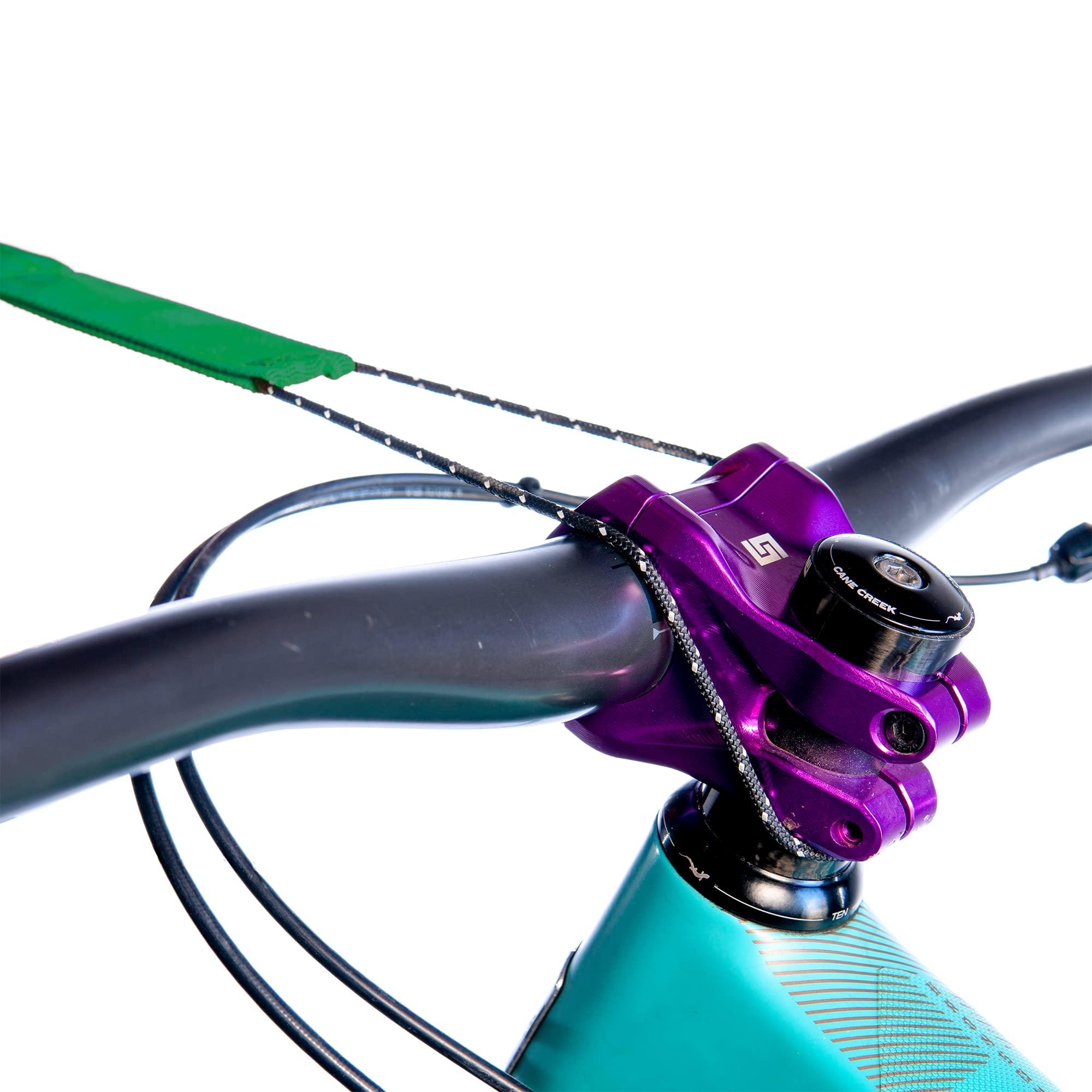 TowWhee TowWhee - E-Bike/Adult Connect Strap Bike Bungee Tow Rope | MTB & Cycling Stretch Pull Strap | Compatible with Any Bicycle | Ride Further (Adult Green Connect Strap) - Made in The USA