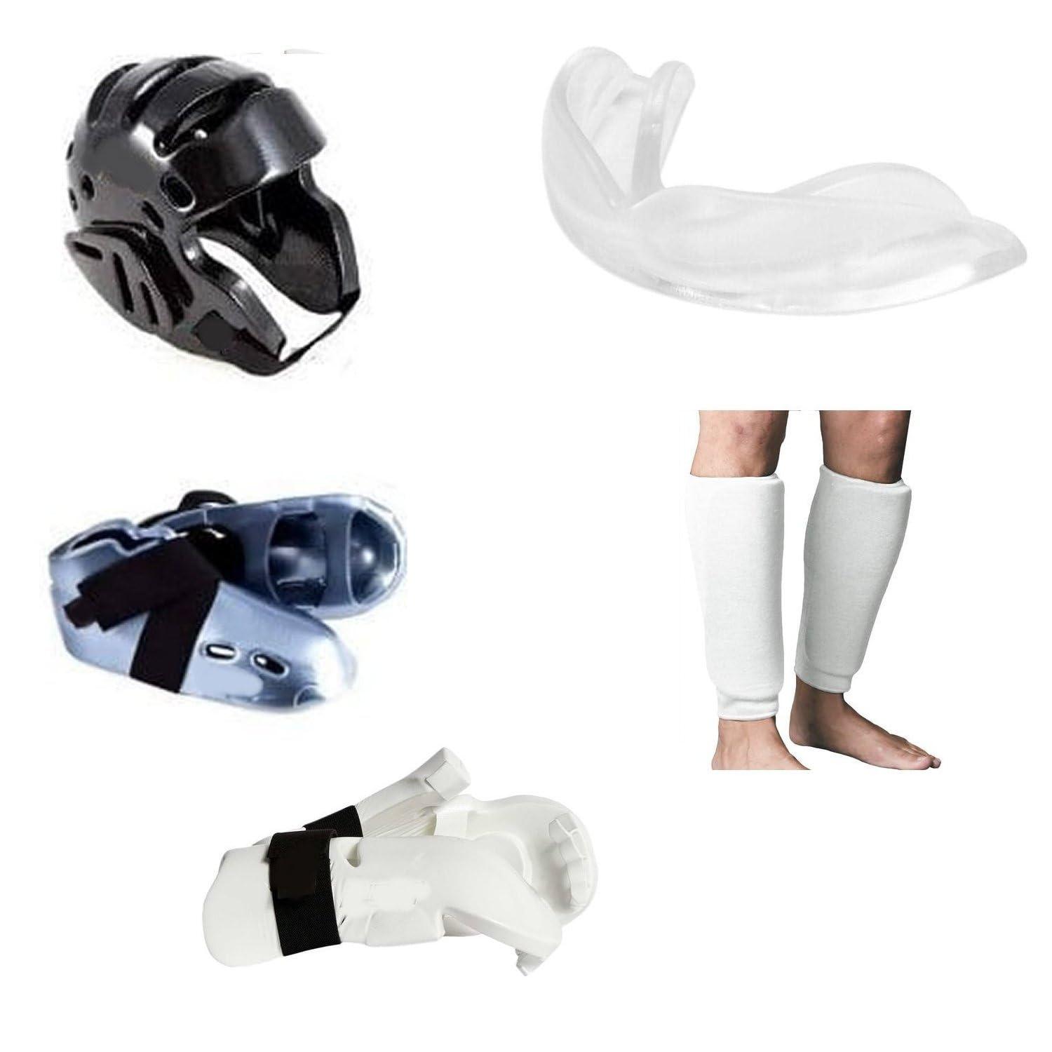 Generic Proforce Karate Sparring Gear Set Combo with shin and Mouth (Pink, Child Large)