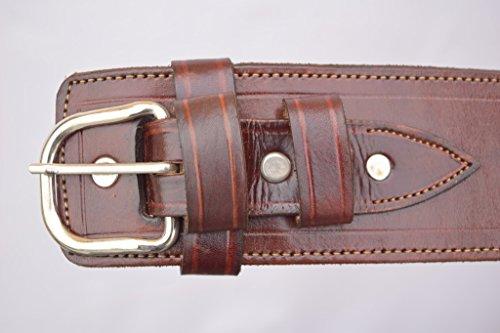 Leathertown USA Gun Holster & Belt Cowboy Western Style Rig .22 Cal Single Drop Holster Standard .22 Barrel Brown Plain Size 34