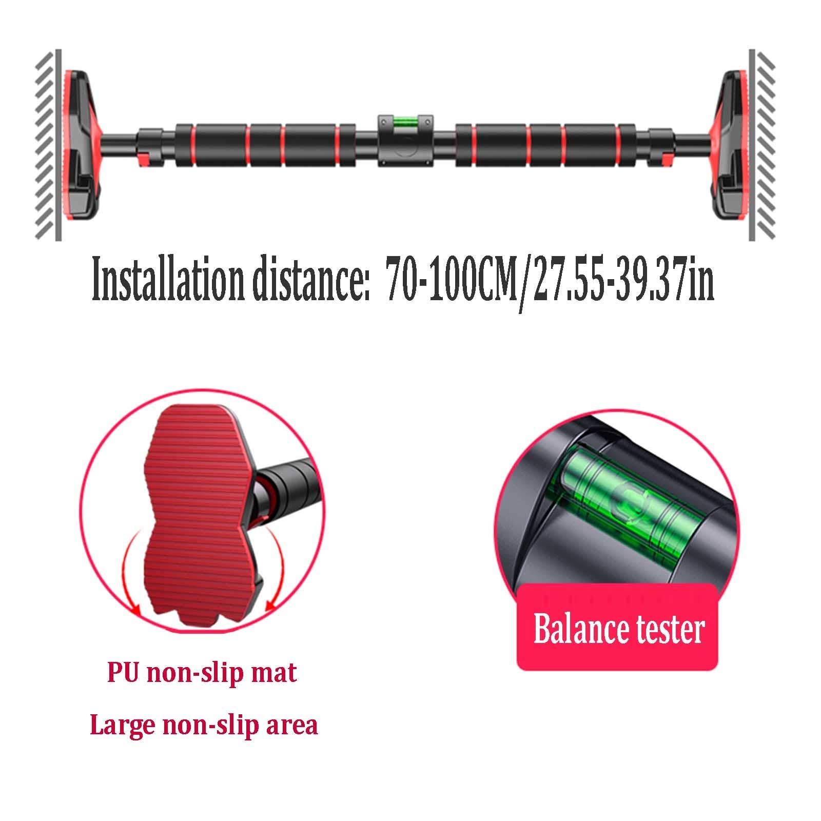 AGYH Pull-Up Bars Portable Wall-Mounted Horizontal Bar, Door Corridor Pull-up Fitness Bar with Balance Tester, Safe Anti-Skid, 70-160CM Adjustable, Load 300kg (Size : 70-100CM)