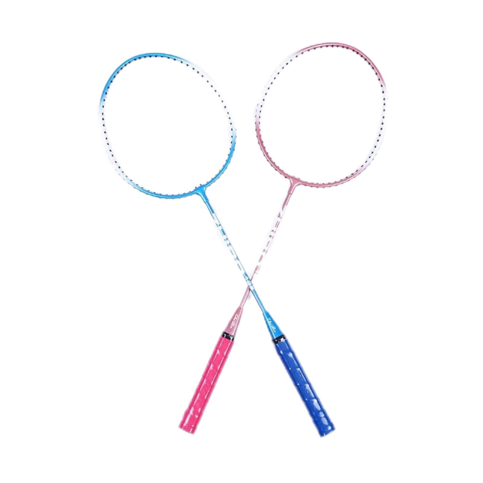 ZJWURIOSQ ZJWURIOSQ ZhiBo Badminton Racket Genuine ferroalloy Split 2pcs Adult Student Training Badminton Racket Set ZB125, Youth Blue
