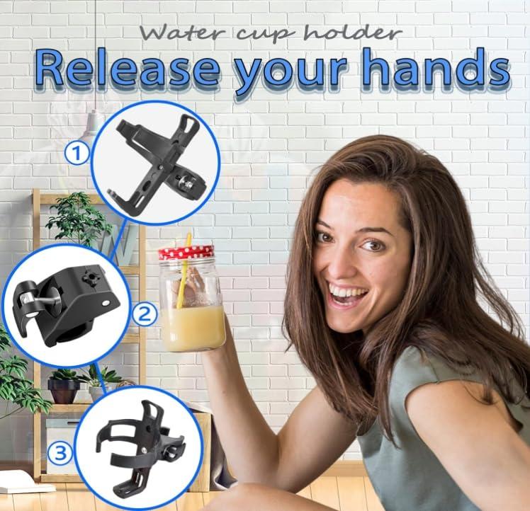 GYL GYL Bike Water Bottle Holders, 360 Degrees Rotation Water Bottle Holder for Bike Trolleys, Walkers and Bikes, Anti-Slip Fast Dismounting Accessories Cup Drink Holder Red 1 Pcs