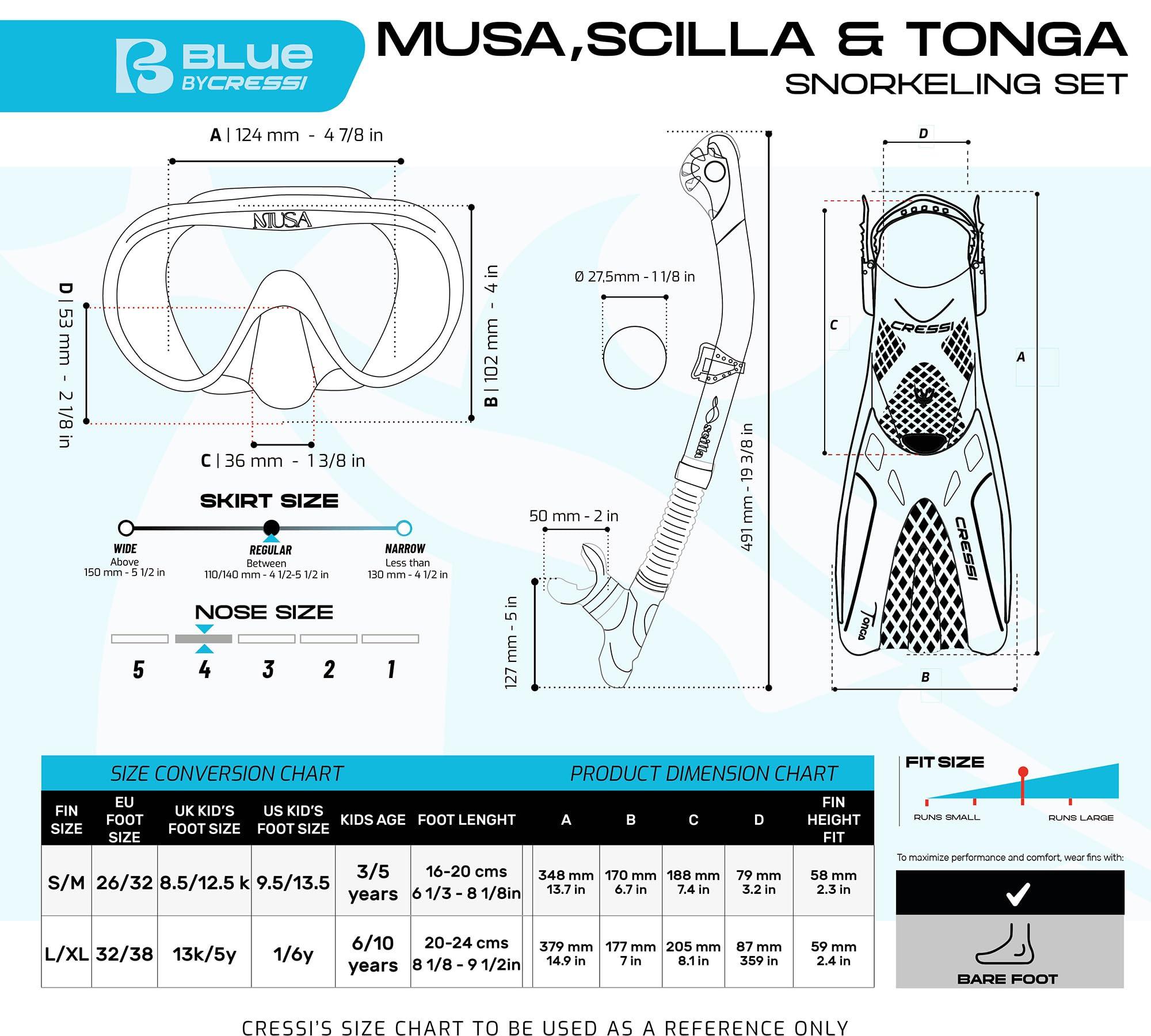 Cressi Cressi Musa Explorer Set Snorkeling Sets, Black, L/XL