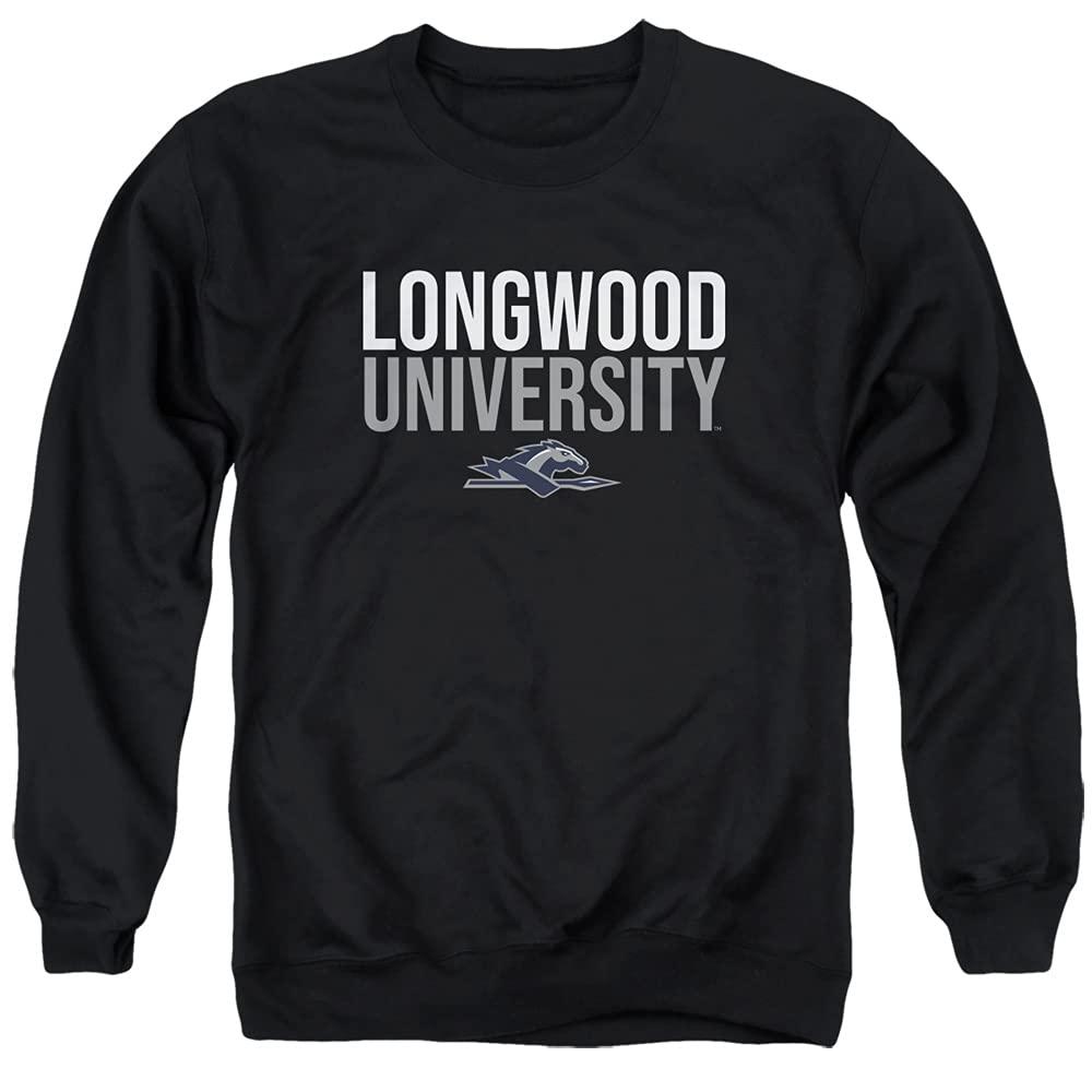LOGOVISION Longwood University Official Stacked Unisex Adult Crewneck Sweatshirt,Black, Medium