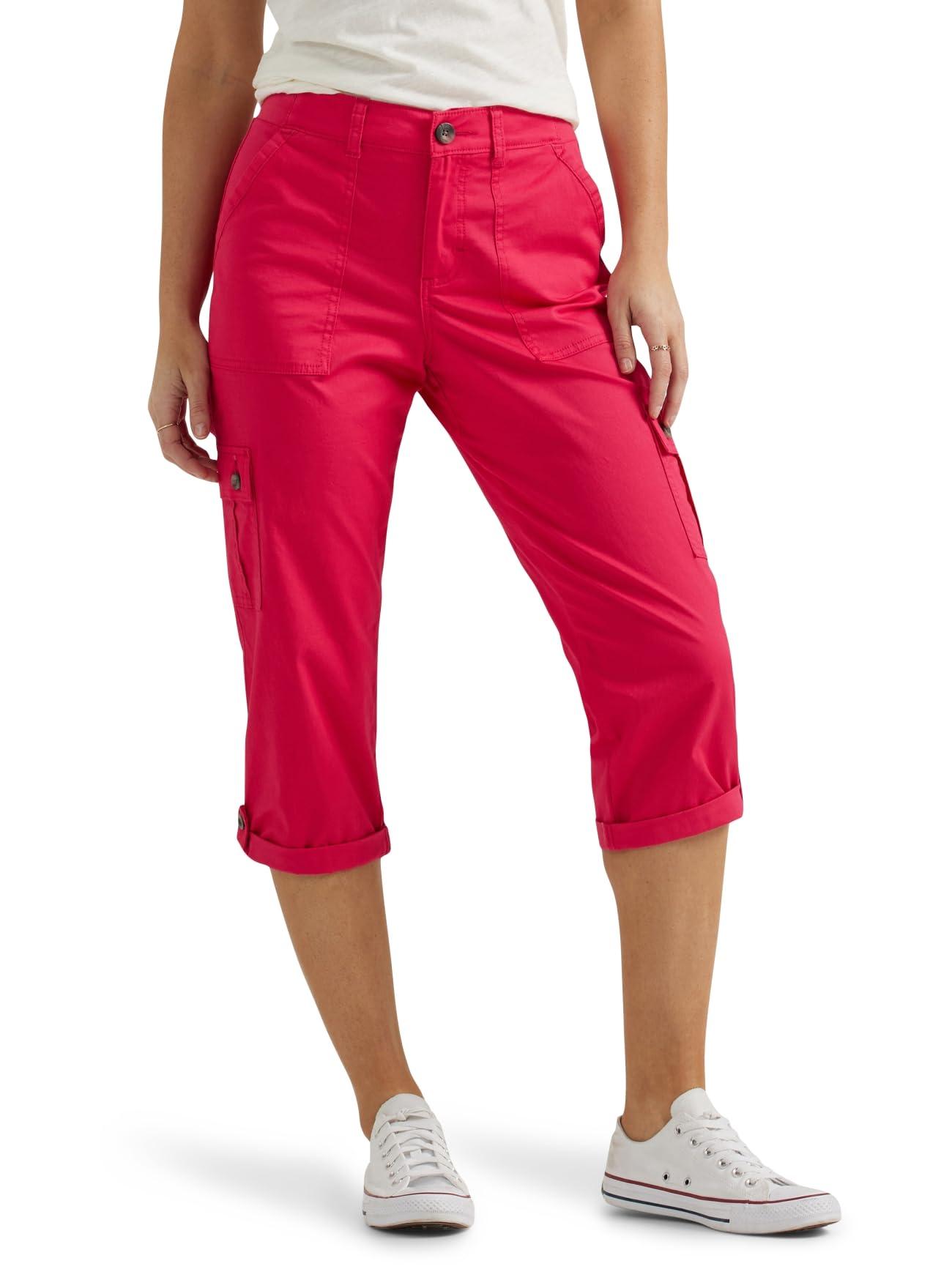 Lee Lee Women's Ultra Lux Comfort with Flex-to-Go Cargo Capri Pant, Hot Magenta