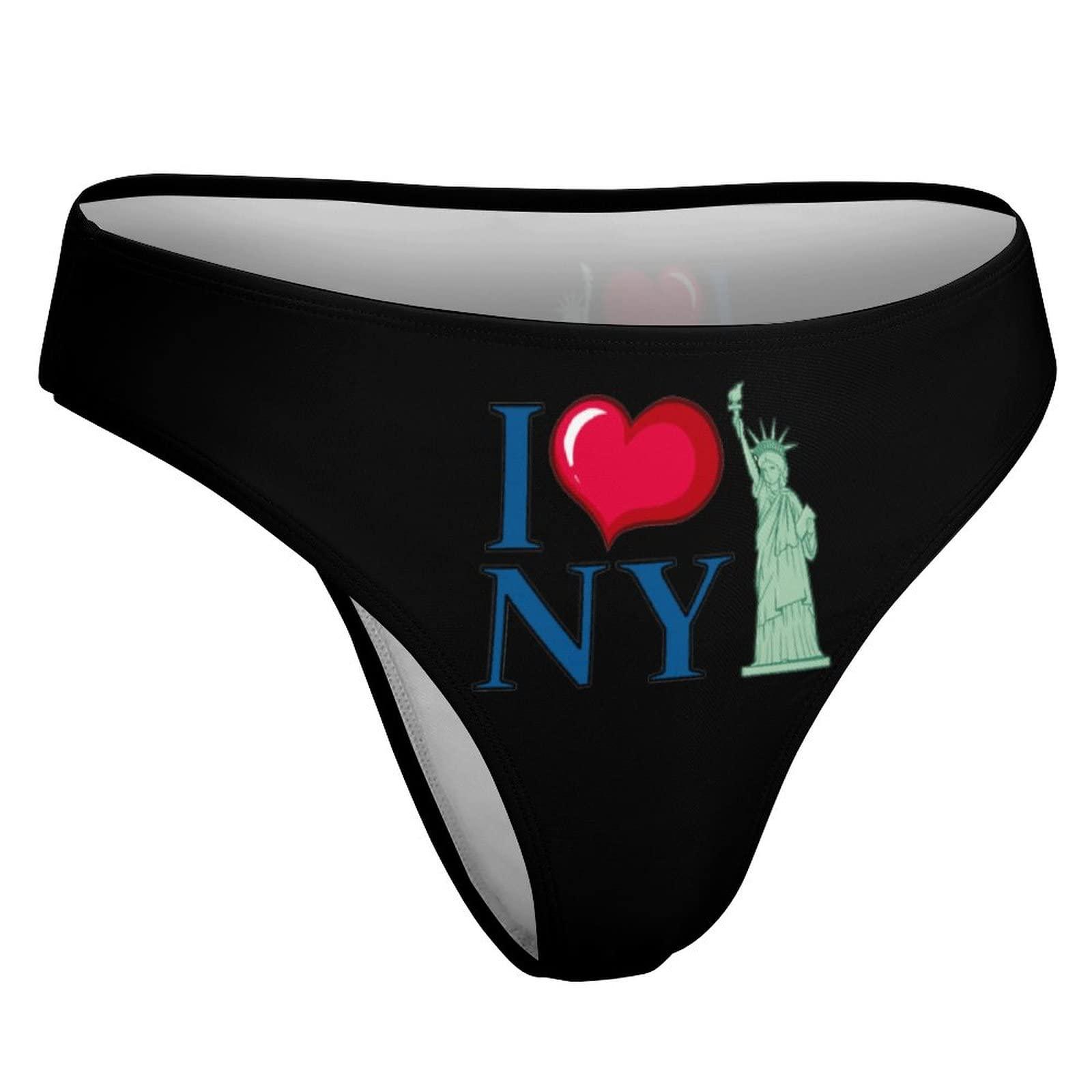 TUBIAZICOL I Love New York City Sexy Thong G-String for Women T-Back Printed Panties Underwear