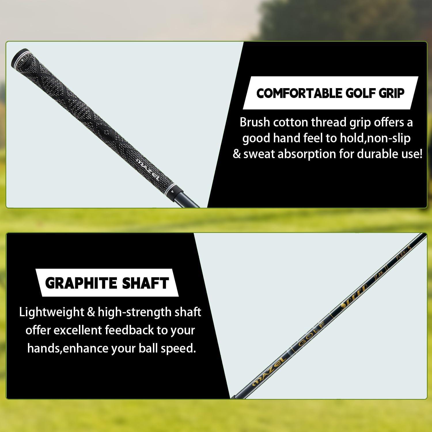 MAZEL MAZEL Rescue Hybrid Golf Clubs for Men - 3,4,5 Hybrid for Right Handed Golfers,Regular/Stiff Flex Graphite Shafts (Graphite(Black,Z35 II), 5 Hybrid, Regular, Right)