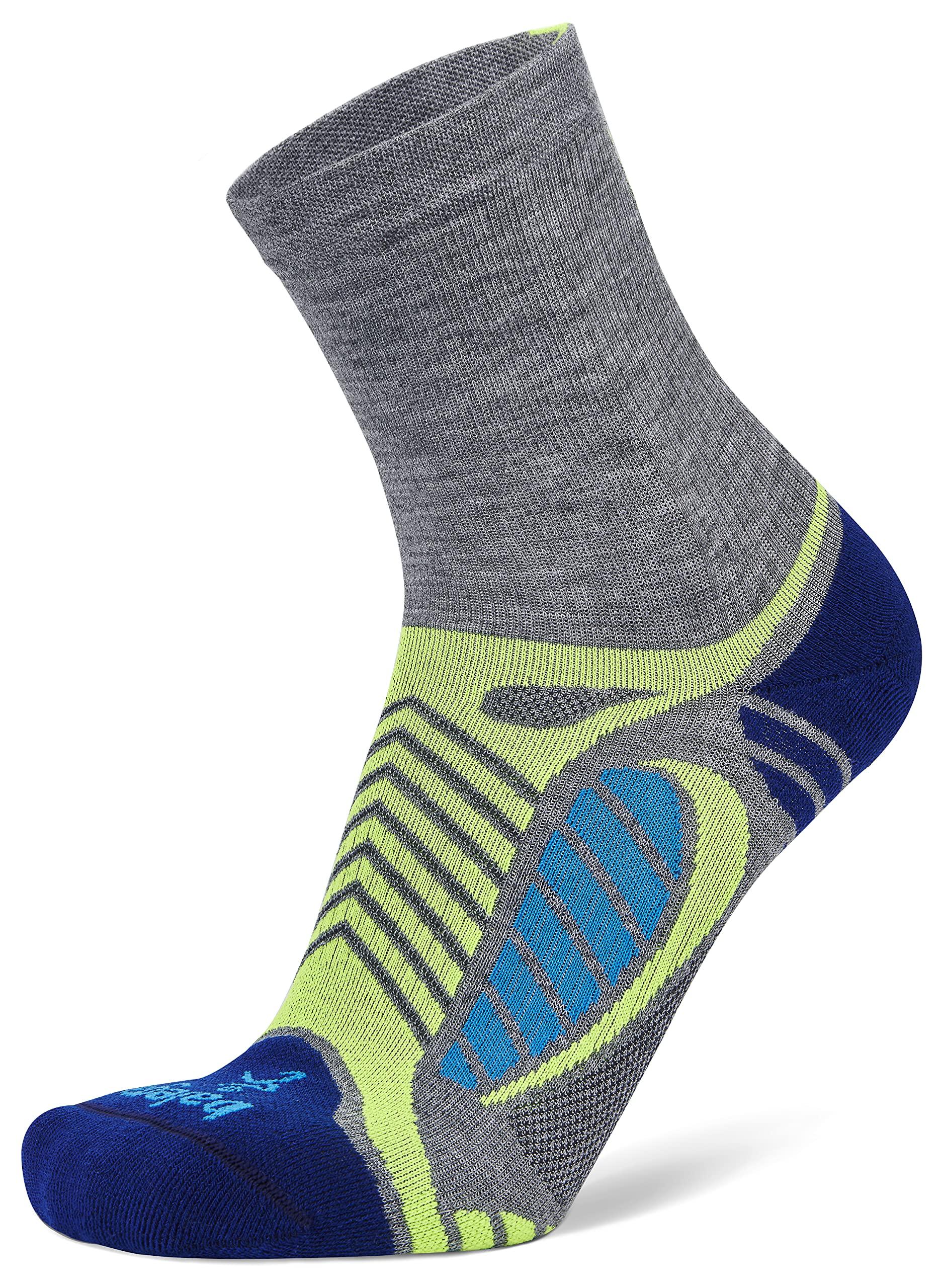 Balega Balega Ultralight Lightweight Performance Crew Athletic Running Socks for Men and Women (1 Pair), Grey Heather/Royal Blue, Small