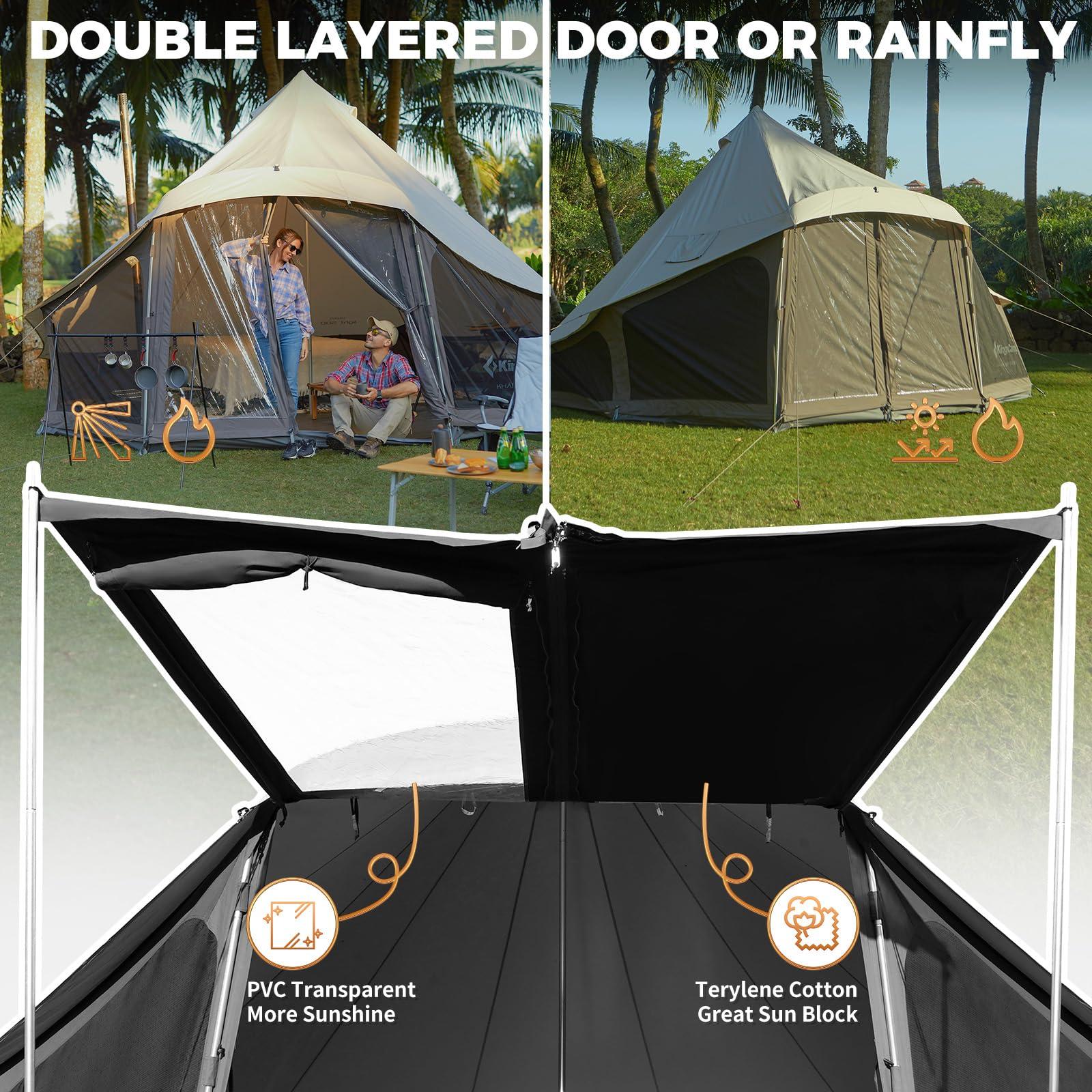 KingCamp KingCamp Canvas Tent for Camping, 4 Seasons Large Waterproof & Windproof Luxury Glamping Tent with Stove Jack for Family Outdoor Camping, Hunting & Parties