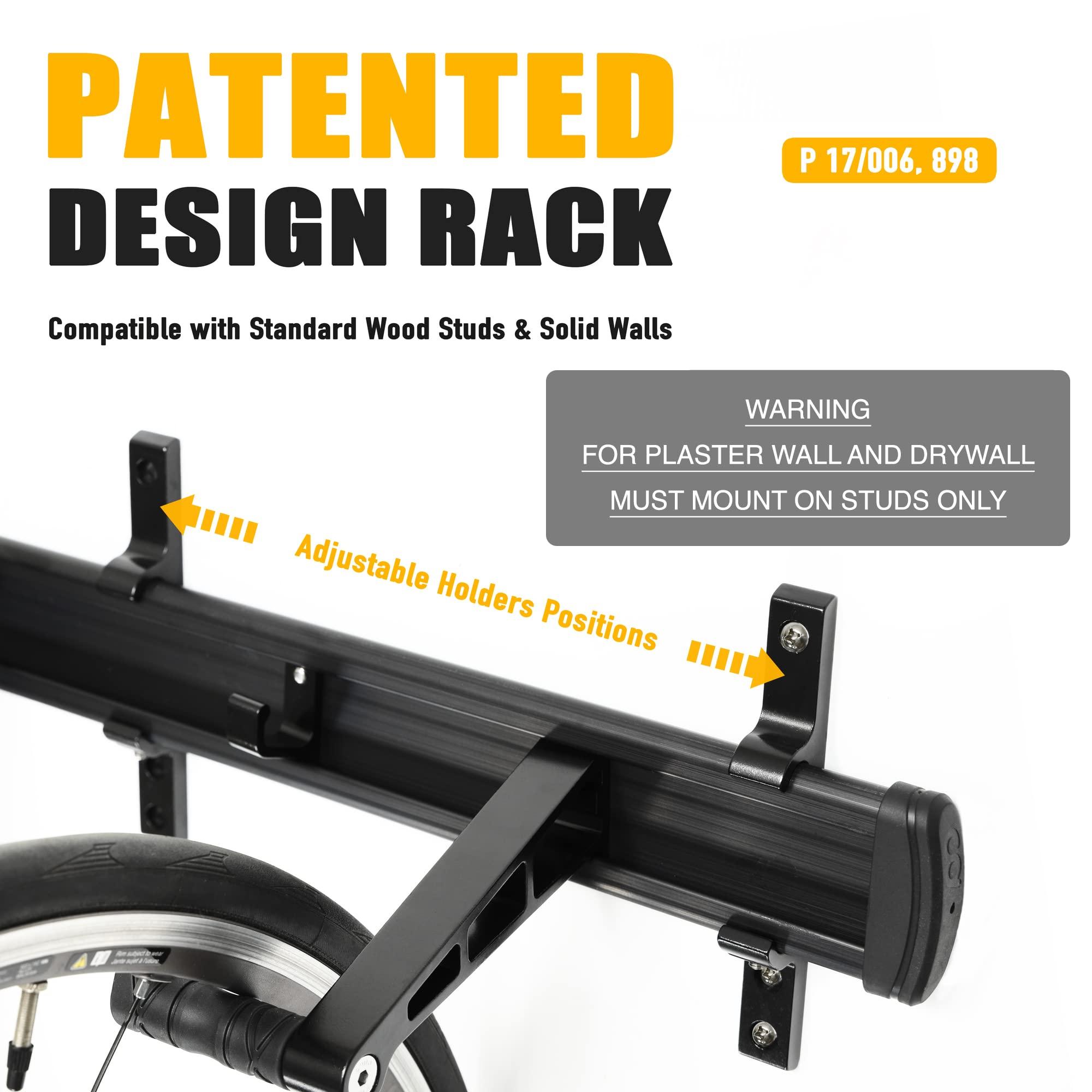 CyclingDeal CyclingDeal Bike Wall Mount Rack - Adjustable Indoor Outdoor Storage Vertical Cycling Hook Hanger Organiser - Safe & Secure for Storing MTB Road Bicycles in Garage or Home - Upgraded 5 Bikes