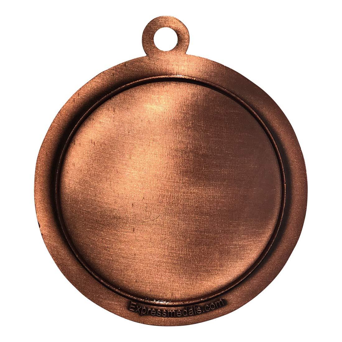 Express Medals 10 Pack of Scholastic Lamp Bronze 2.25 Inch Medals Trophy Awards with Red White Blue Neck Ribbons D212B-MY432-10PK