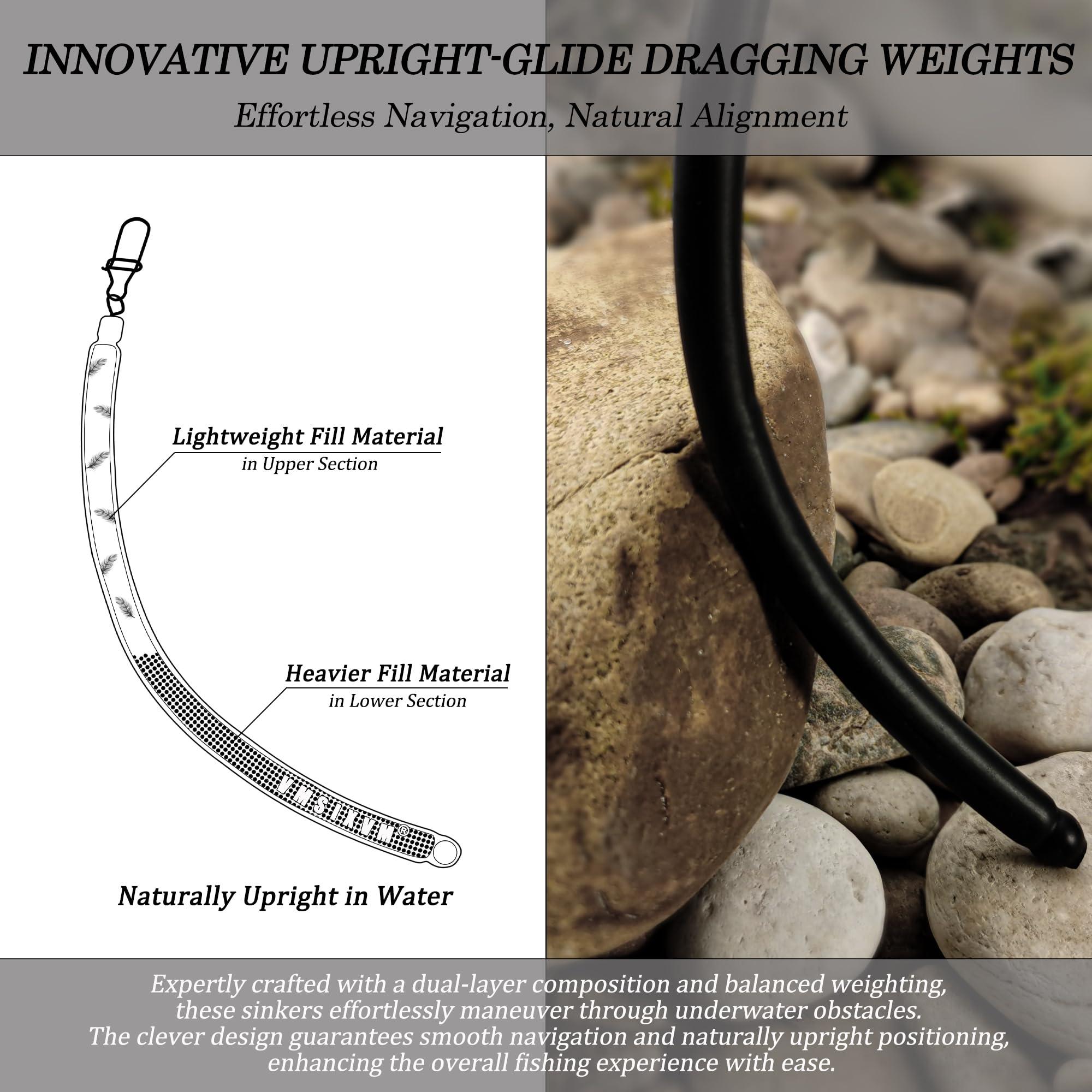 VMSIXVM VMSIXVM Dragging Weights for Catfish, Drag Weight Catfishing No Snag Sinker Dragging Drift Weight for Bottom Bouncing, Trolling, Drifting, Snagless Catfish Sinker Weight, Catfishing Tackle and Gear
