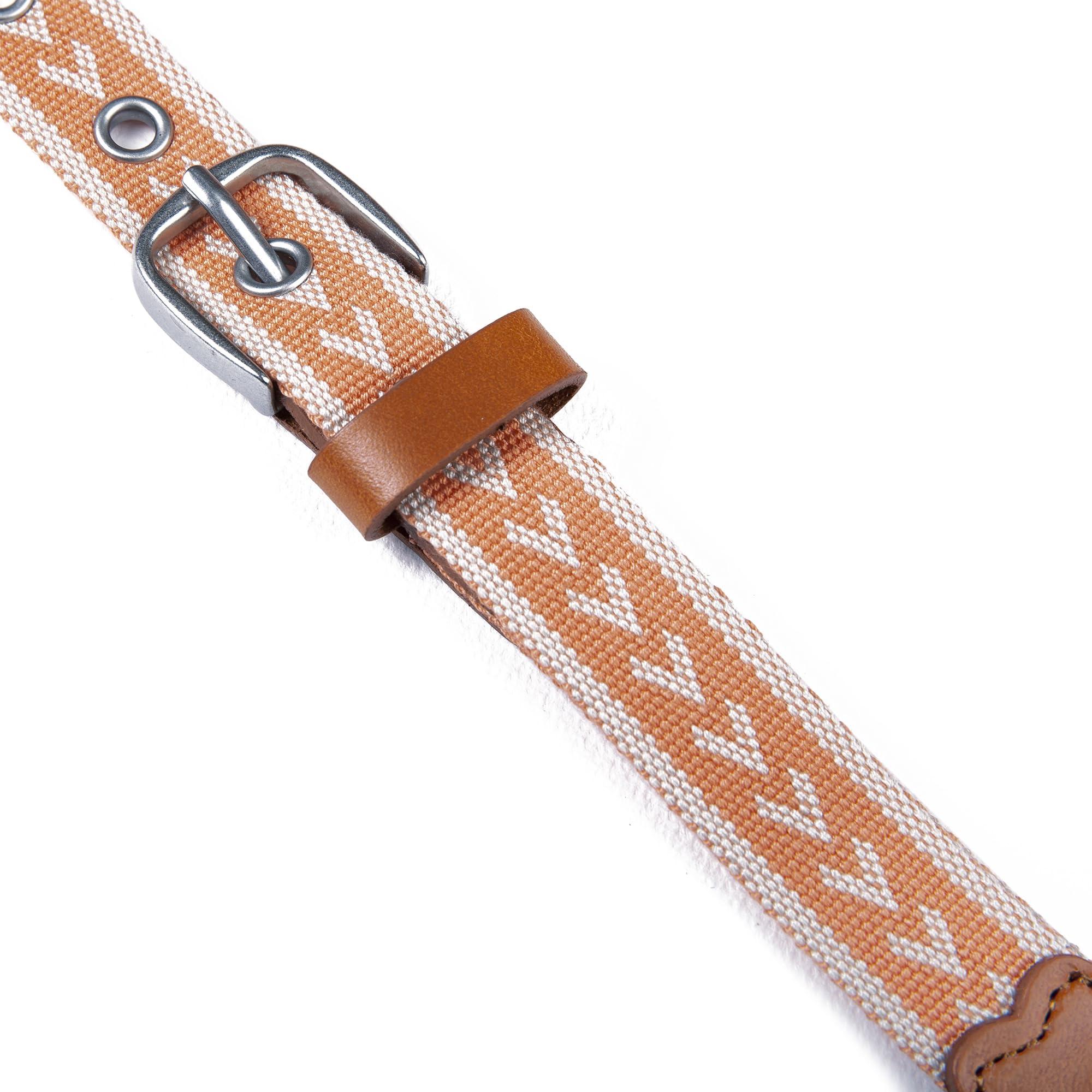Eddie Bauer Eddie Bauer Women Cascade Grommet Webbing Belt with Metal Buckle, Coral, XX-Large