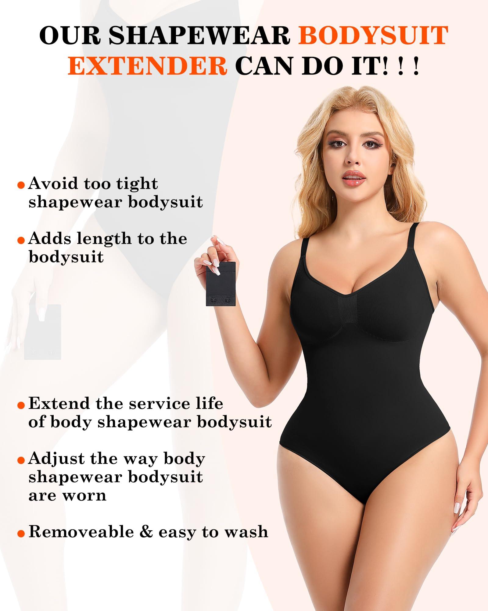 AHENCON AHENCON Bodysuit Extender 2 Snap For Women Adjustable Crotch Add 3" Length To Shapewear Bodysuit Crotch Extender