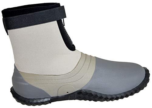 Foreverlast Inc. ForEverlast Ray-Guard Reef Wading & Fishing Boots Generation II for Men and Women, Grey, Size 3, Hard Soled Vulcanized Rubber Bottom, Neoprene, Lightweight, Waterproof (PkRdH1002njpfW)