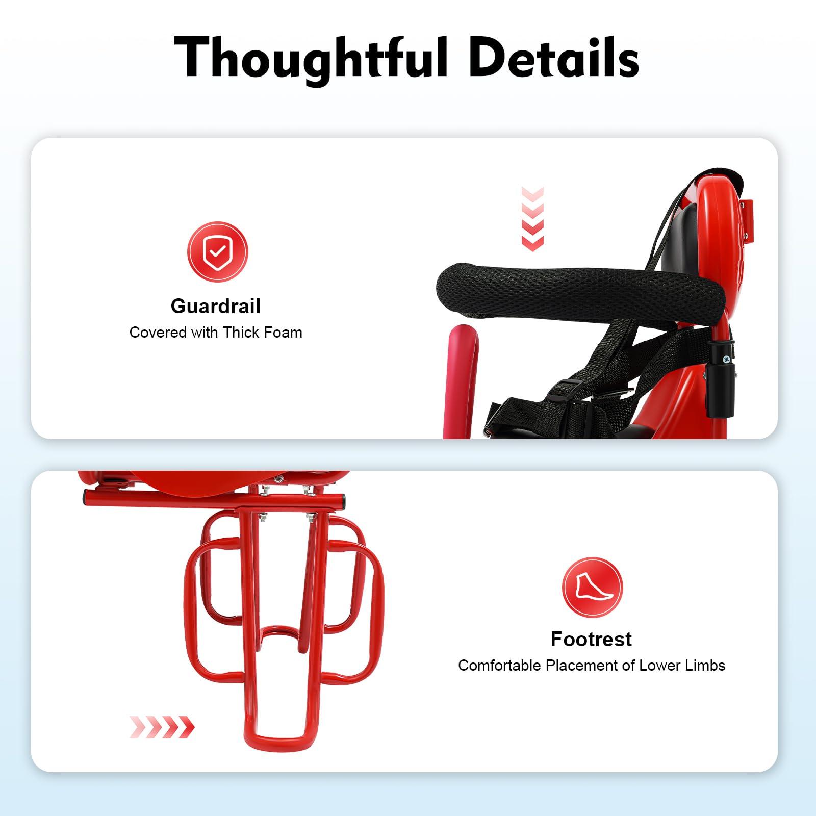 DDBESSIC DDBESSIC Kids Bike Seat, Comfortable Rear Child Bike Seat, Back Mount Child Seat for Adult Bike, Removable Toddlers Bicycle Seat with Wider Footrest and Guardrail