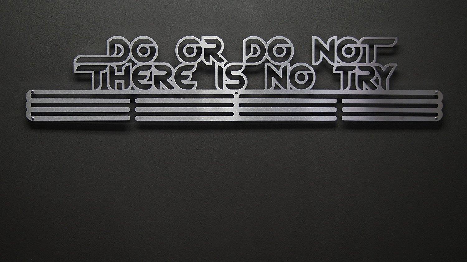 Allied Medal Hangers Allied Medal Hangers - Do Or Do Not, There is No Try (30\" Wide with 3 Hang Bars) - Medal Hanger Holder Display Rack - Multiple Variations Offered!
