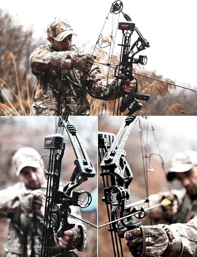 SHARROW Compound Bow Kit for Adult and Beginner,Hunting Bow Archery Set with Alll Accessory,Draw Weight 30-55 Lbs, Right & Left Handed for Hunting Fishing Target Shooting (Earth, Left Handed)