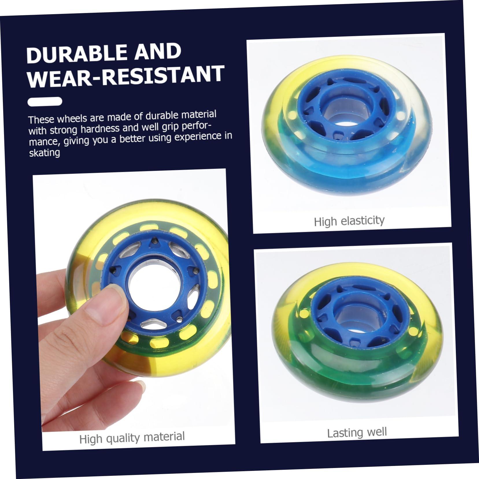 BESPORTBLE BESPORTBLE 4pcs Pulley Skates Accessories Skateboard Replacement Parts Outdoor Skates Indoor Roller Skate Wheels Inline Roller Wheels High Elasticity Child Polyurethane Pu Supplies