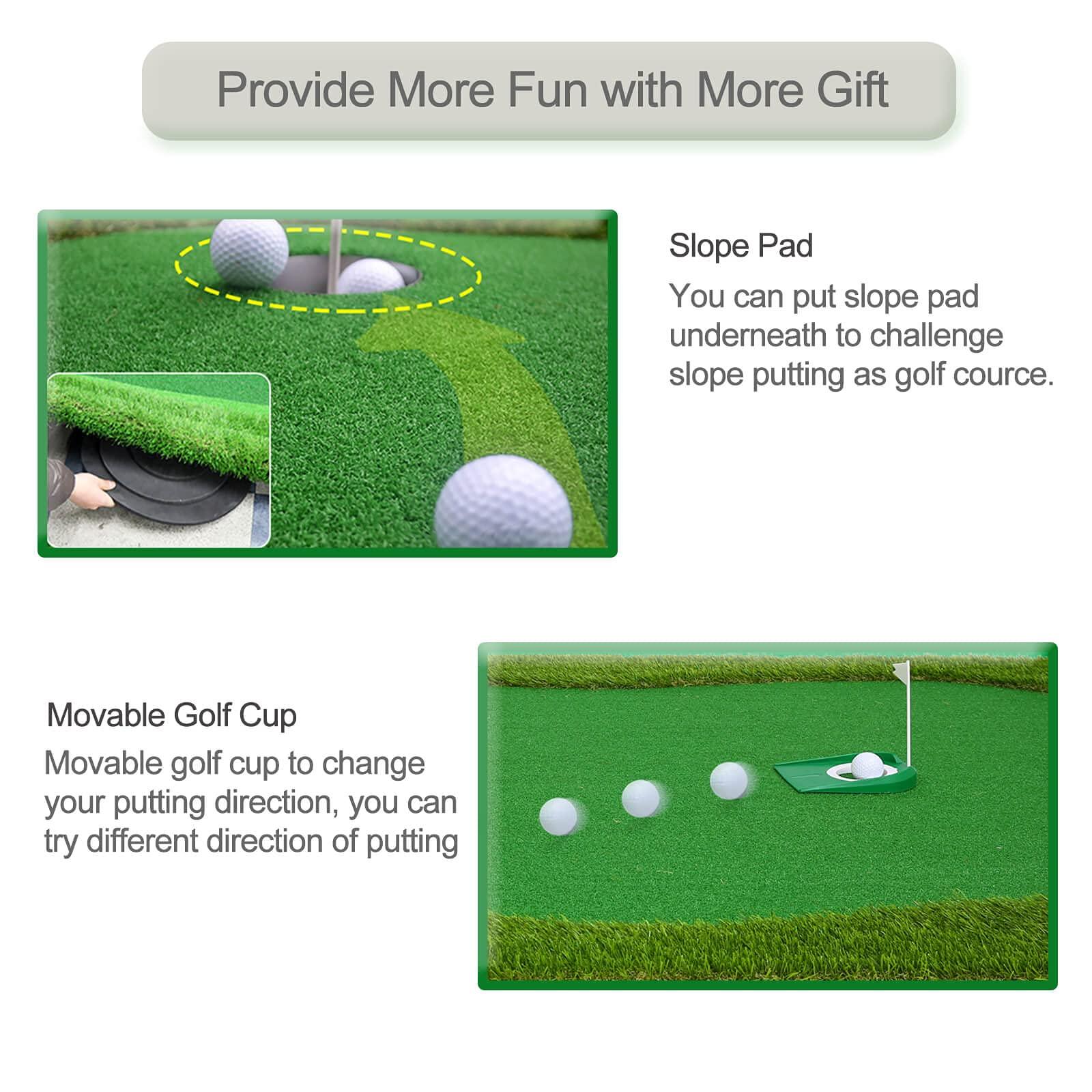 Chriiena Chriiena Golf Putting Green, Practice Putting Green Mat, Large Professional Golfing Training Mat for Indoor Outdoor (3.3X10ft)