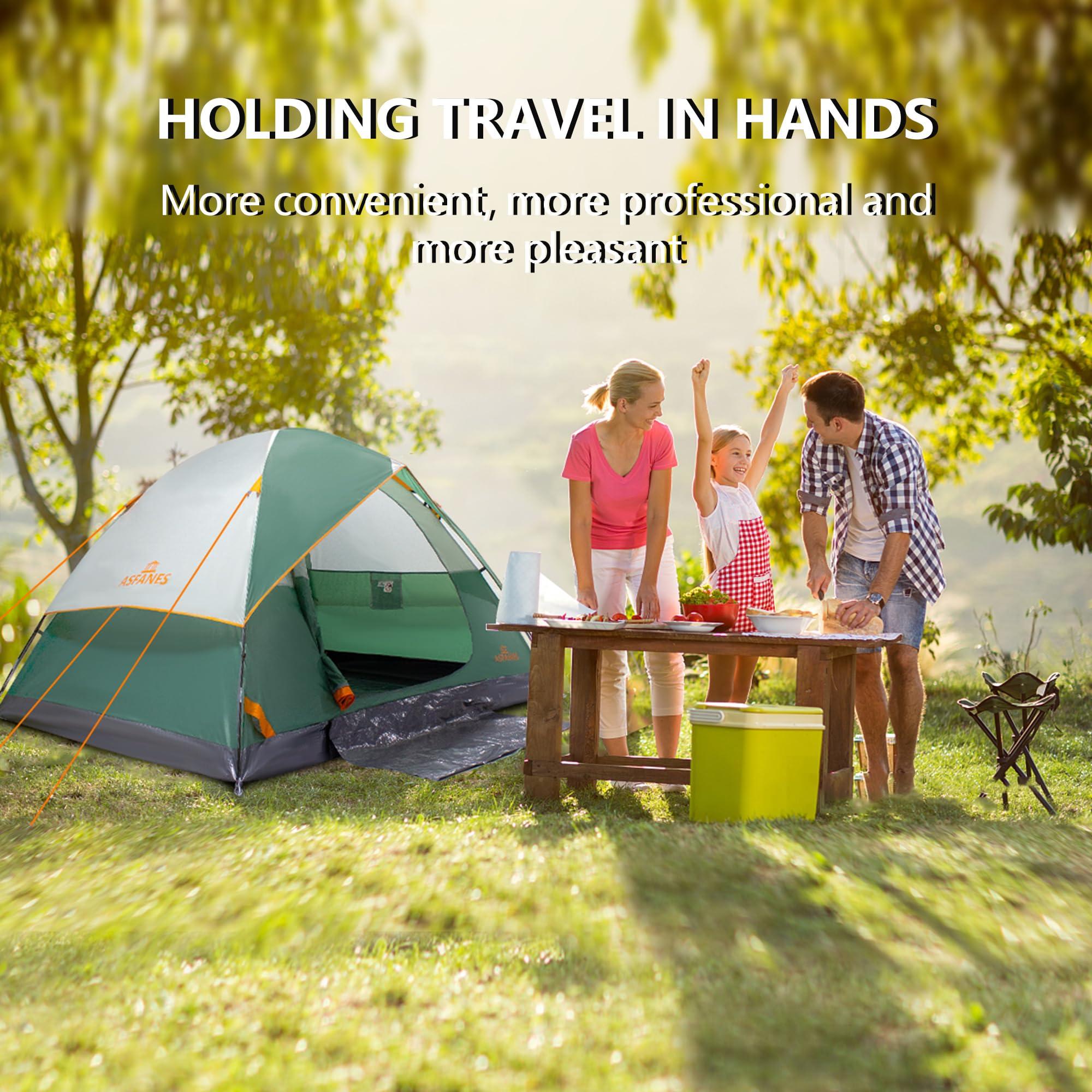 ASFANES ASFANES 4 Person Waterproof Tents for Camping Easy Setup Outdoor Portable Backyard Camping Tents Suitable for Car, Backpacking, Hiking, Picnic or Fishing, Army Green