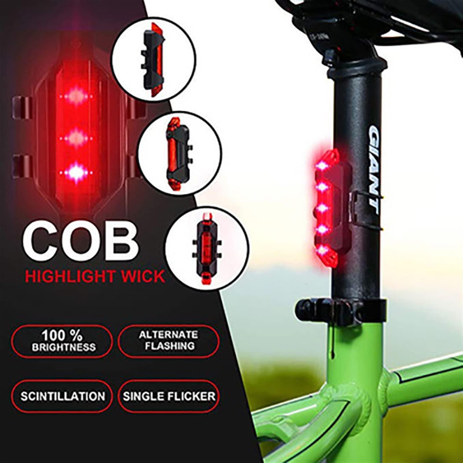 Qian Xun Shm Qian Xun Shm MTB Bicycle Lights LED Waterproof USB Rechargeable Mountain Bike Front Tail Light Night Safet Warning Cycling Lamps Flashlight(White Headlight)