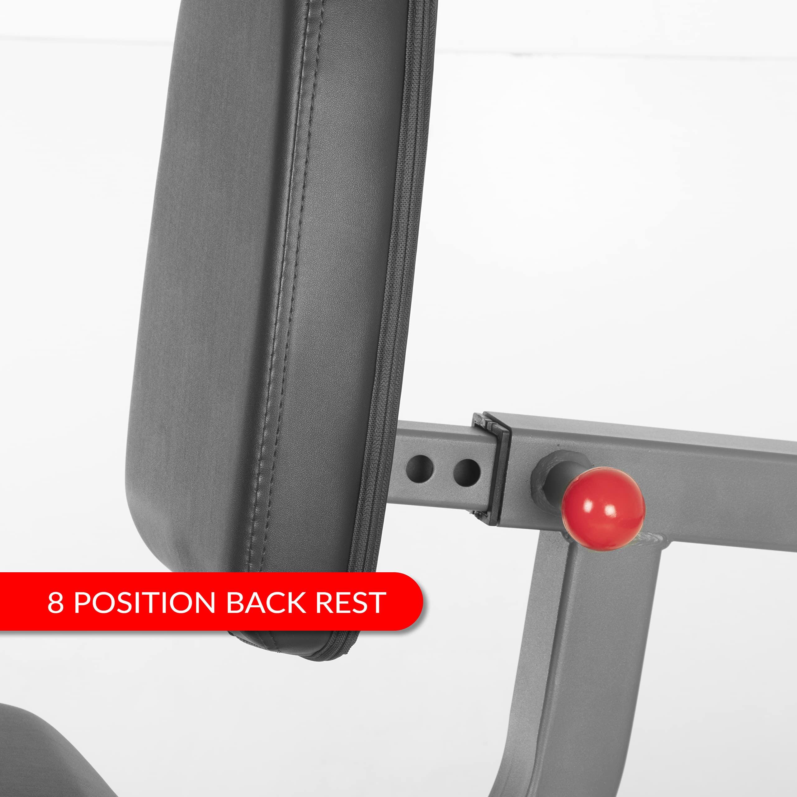 XMark XMARK Seated Leg Extension and Leg Curl Machine, Lower Body Adjustable Leg Exercise Machine, Weight Plate Loaded Leg Rotary Extension