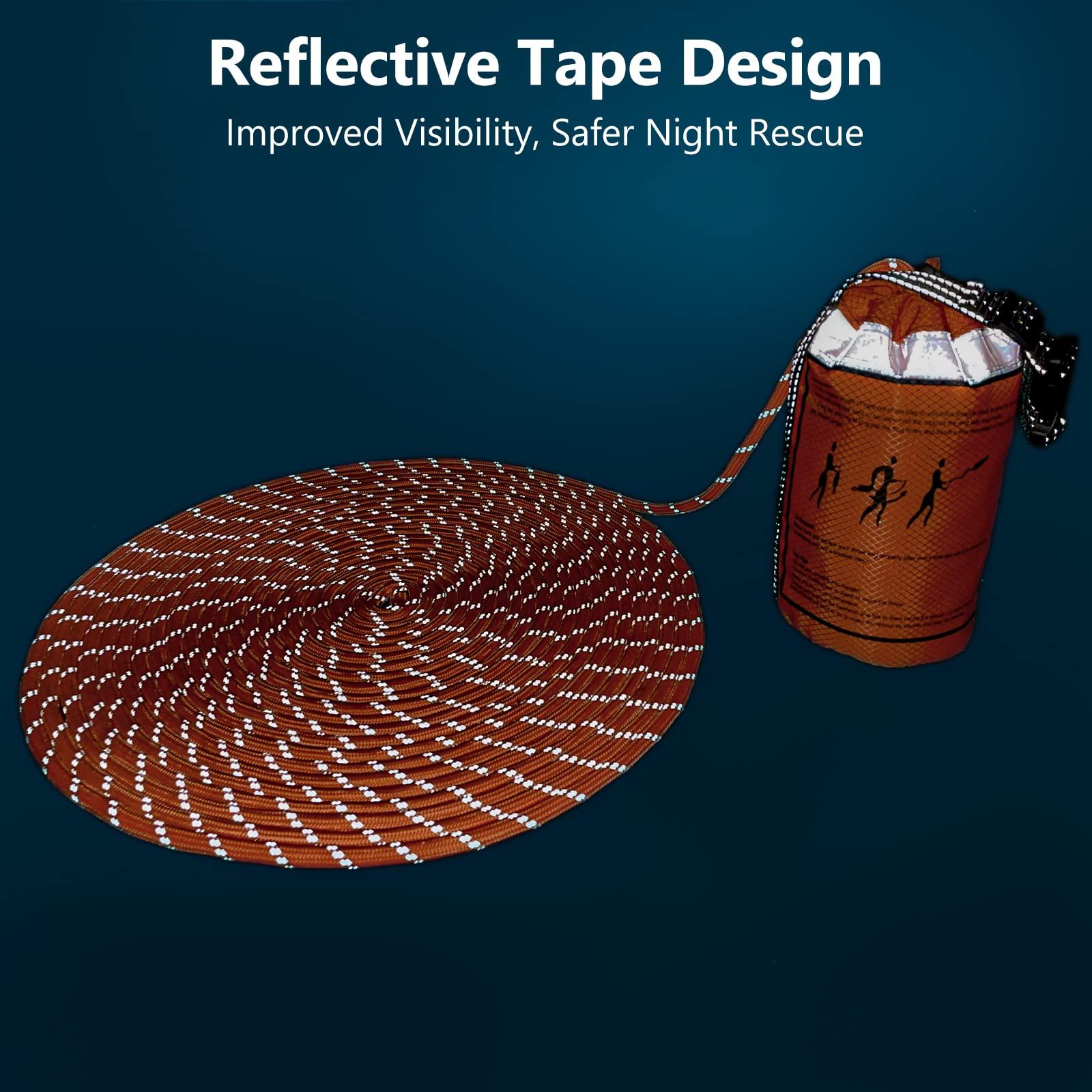 NTR NTR Water Rescue Throw Bag with 50 Feet of Rope in 3/10 Inch Tensile Strength Rated to 1844lbs, Throwable Device for Kayaking and Rafting, Safety Equipment for Raft and Boat