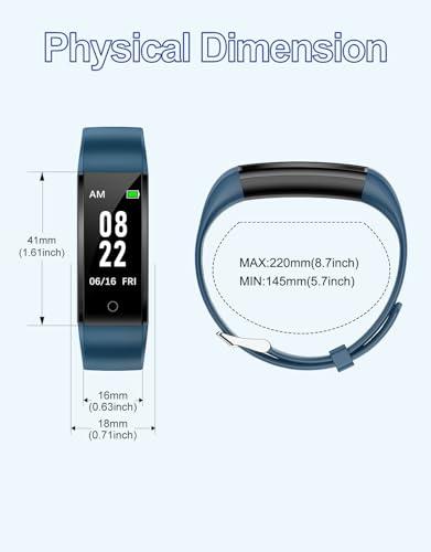 GRV GRV Fitness Tracker Non Bluetooth Fitness Watch No App No Phone Required Waterproof Pedometer Watch with Steps Calories Counter Sleep Tracker for Men Women Parents (Blue)