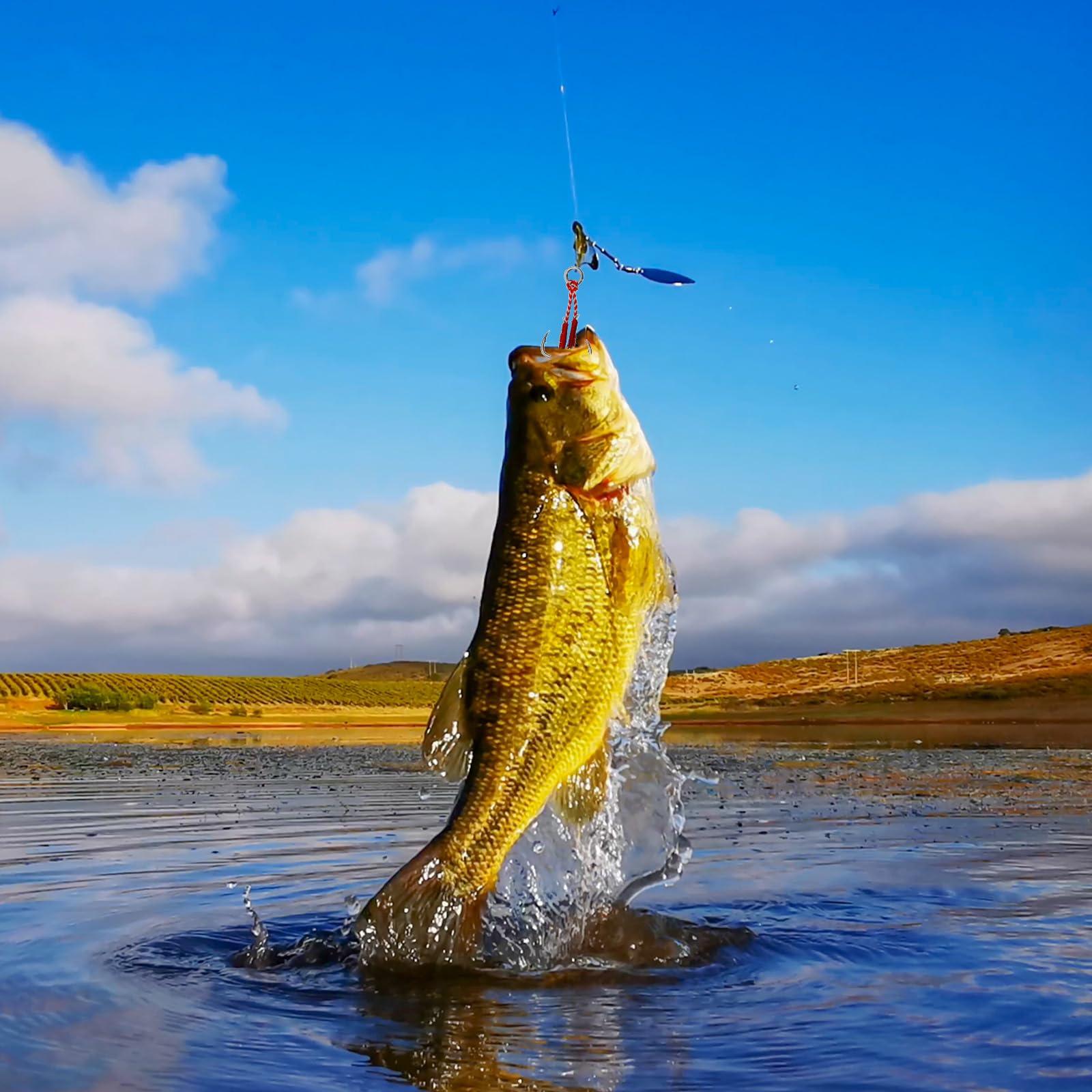 PATIKIL PATIKIL Double Fishing Assist Hooks Kit, 5 Pcs Glow Jigging Hook Slow Fast Fall Jigs Fishing Hooks for Vertical Jigging Lures, Green (11#, 2.1\"x0.4\")