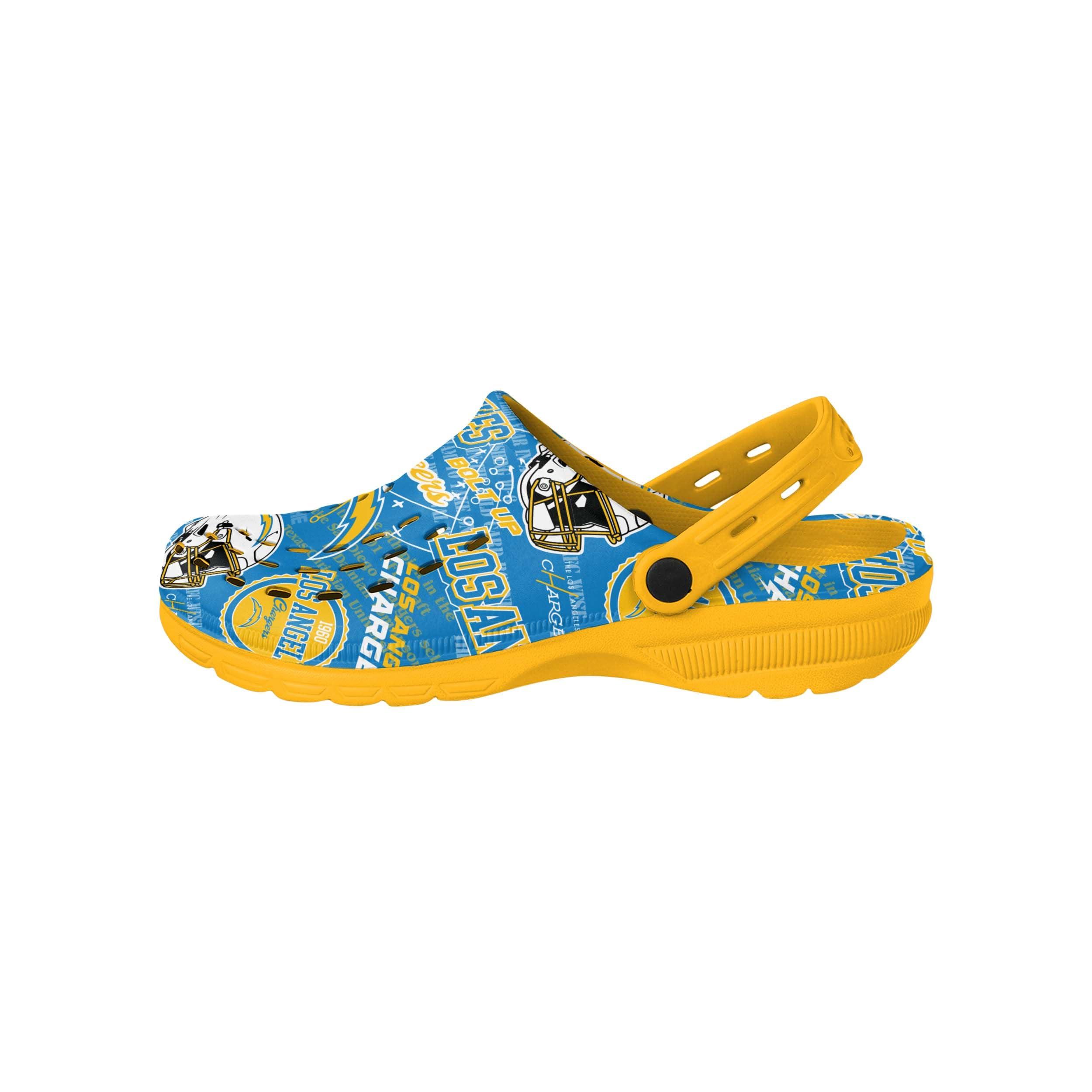 FOCO FOCO Men's NFL Team Logo Garden Water Sandals Shoes Slipper Clogs, Historic Print with Strap, 11-12