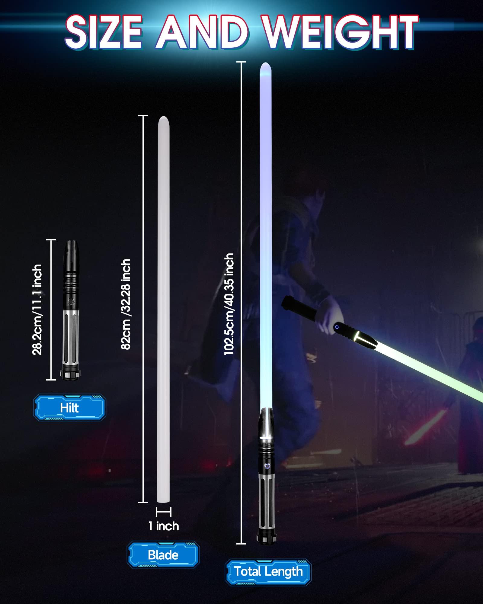 ANASABER ANASABER Dueling Light Saber, Motion Control Lightsabers for Adults,Smooth Swing Light Saber with 10 Sound Fonts,RGB 12 Colors Changeable, Metal Hilt for Halloween Cosplay Party, Black,S9