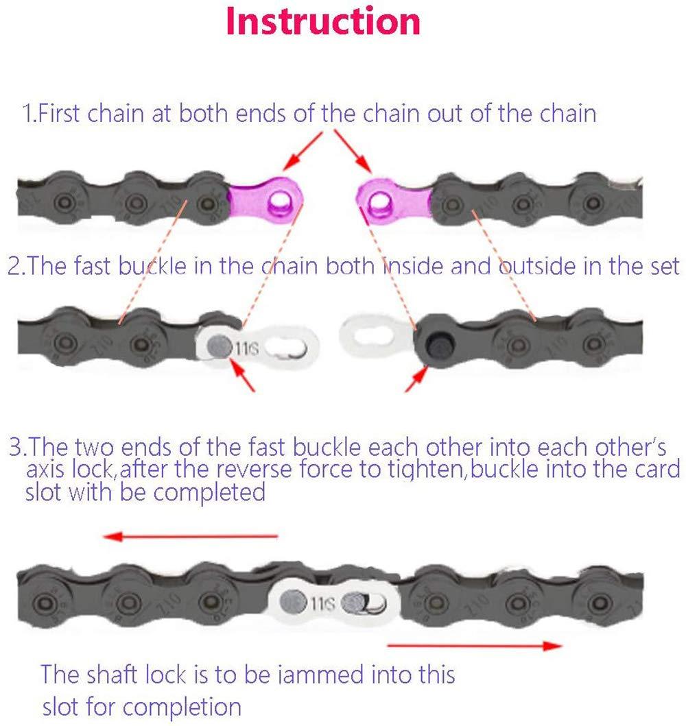 Hyamass Hyamass 4 Pairs Bicycle Missing Link 6/7/8/ Speed Chain Reusable Steel Bike Chain Link(Rainbow)
