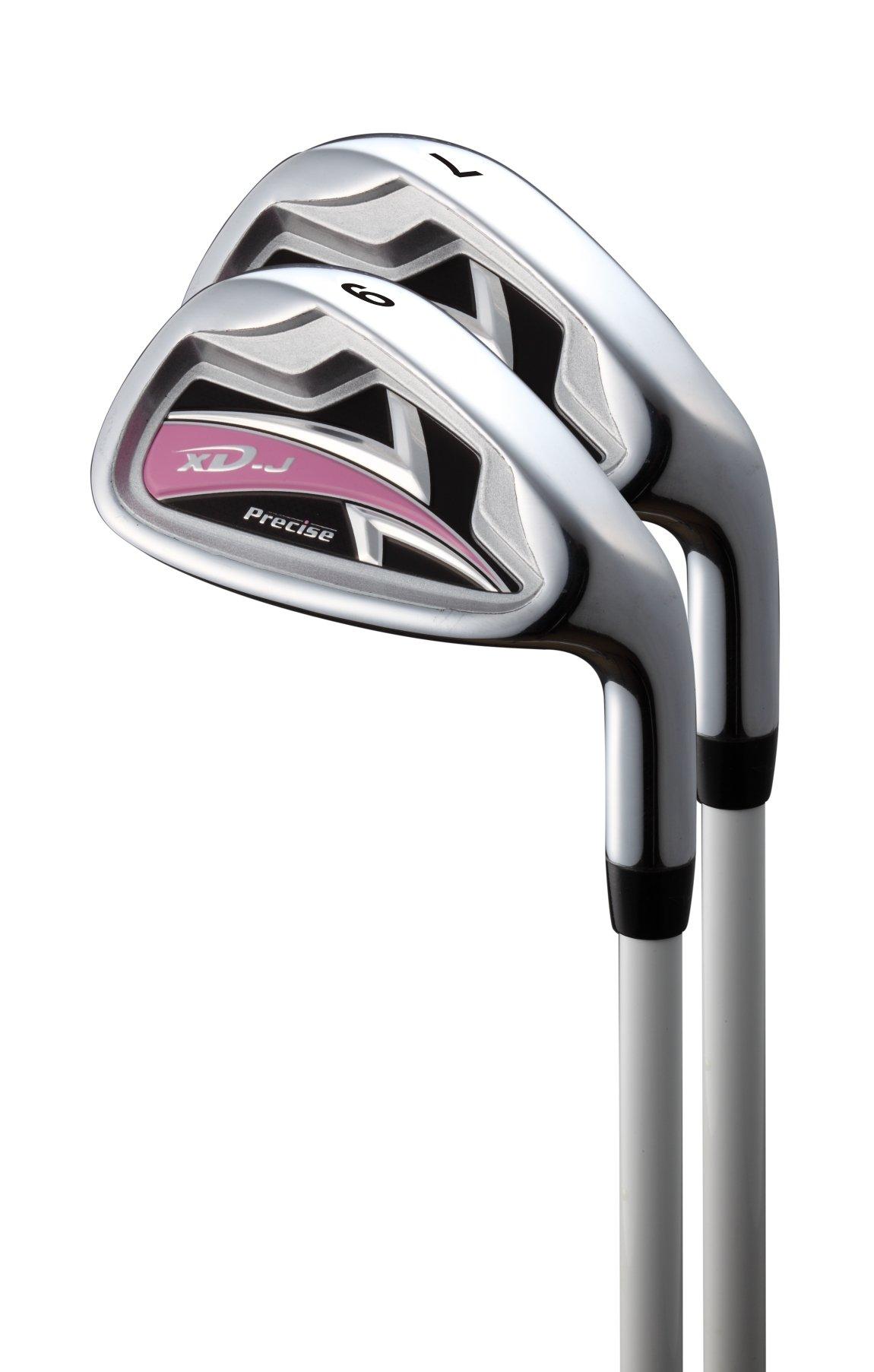 Precise Precise XD-J Junior Complete Golf Club Set for Children Kids - 3 Age Groups Boys & Girls - Right Hand & Left Hand! (Pink Ages 9-12, Left Hand)