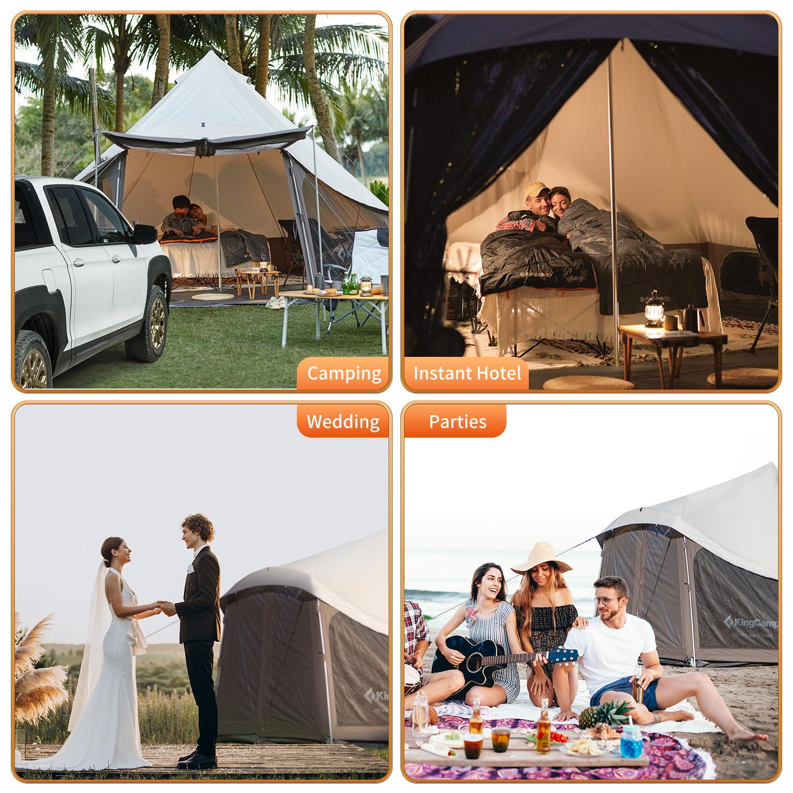 KingCamp KingCamp Canvas Tent for Camping, 4 Seasons Large Waterproof & Windproof Luxury Glamping Tent with Stove Jack for Family Outdoor Camping, Hunting & Parties