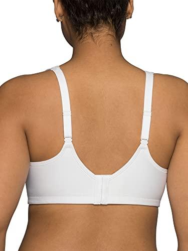 Vanity Fair Vanity Fair womens Wireless Medium Impact Plus Size Padded Sports (36c-44ddd) Bra, Wireless - White, 44DDD US