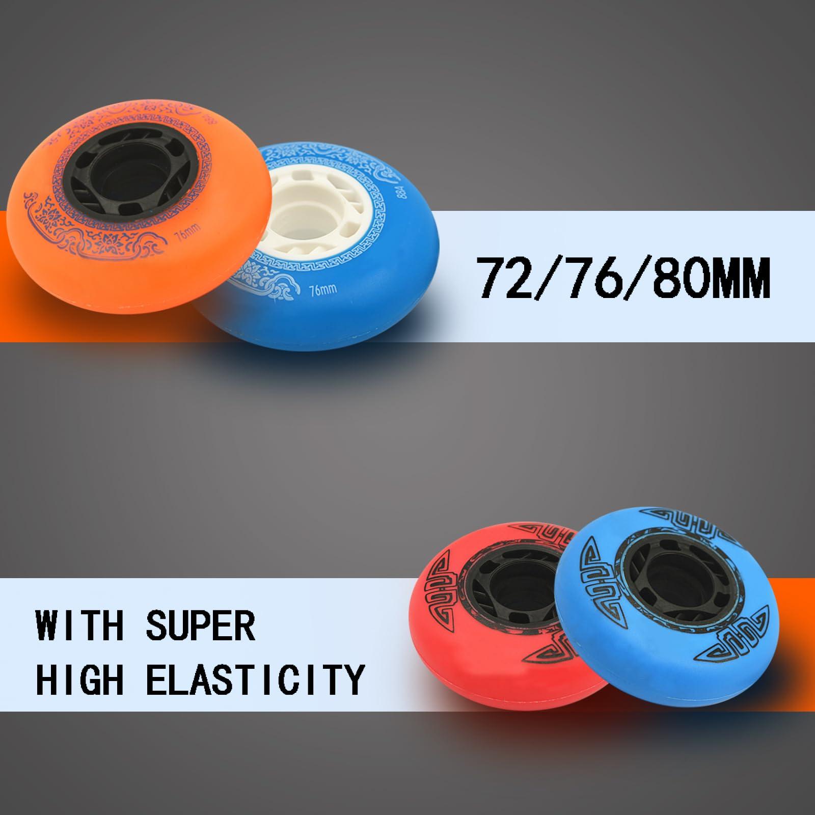 JHKJ JHKJ Inline Wheels 73mm 76mm 80mm Inline Speed Skating Wheel Replacement Wheels 90A with Bearing for Indoor Outdoor,O,72MM