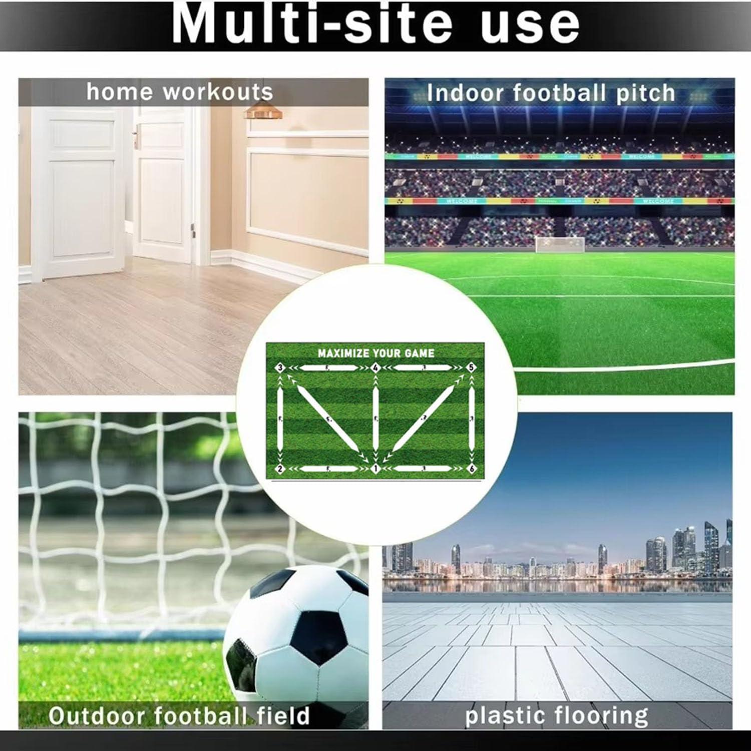 PUSHIZHIGUANG Soccer Training Mat, Anti-Skid Soundproof Football Training Mat, Household Diatom Mud Folding Children Adult Dribbling Training Foot Mat, Improve Speed, Strength and Coordination (E, 15.7 * 23.6in)