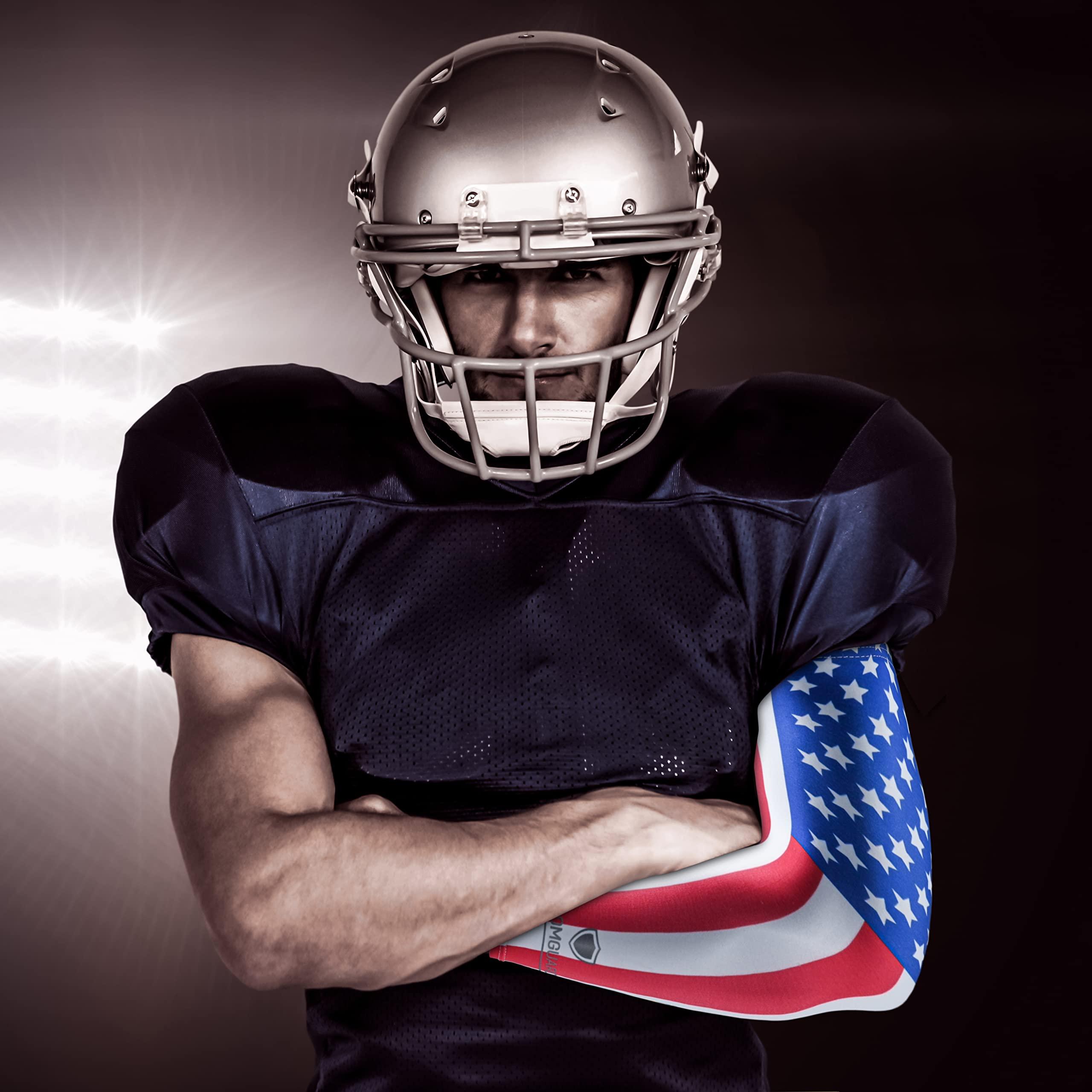 Stromguard Stromguard Compression Sports Arm Sleeve Digital Camo Baseball Football Basketball - (One Arm Sleeve) (Adult Small, #13 - U.S. Flag)