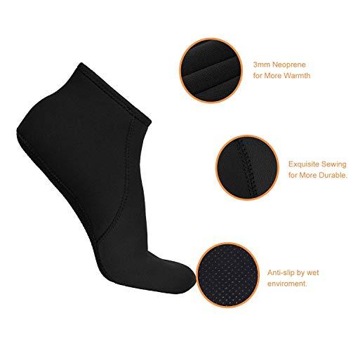 FitsT4 Sports FitsT4 Neoprene Water Socks 3mm Snorkel Fin Anti-Slip Sock Swim Men Women Dive Wetsuit Booties Perfect for Scuba Surfing Kayaking Beach Volleyball Soccer