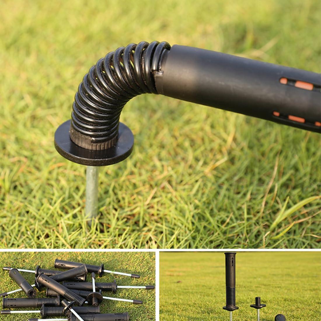 TNZMART TNZMART Orange Spring Speed Pole Set Soccer Plug-in Type Dribbling Pole Agility Coaching Sticks with Black Spring Nailing Base (Pack of 6, 4.9 FT)