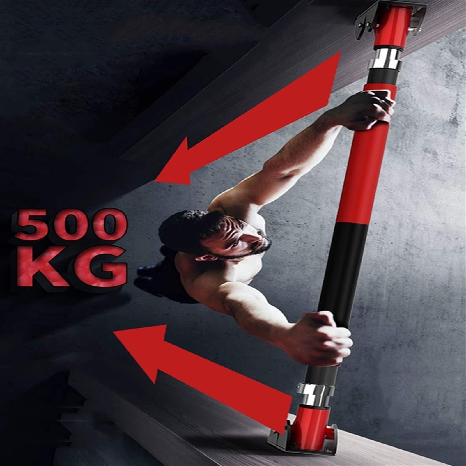 AGYH Pull-Up Bars Portable Door Chin Up Bar No Screws Installation Fitness Horizontal Bar, Sandbag Ring Resistance Belt Suspension Equipment, 72-180CM (Color : Pull-up bar+Ring, Size : 93-124cm)