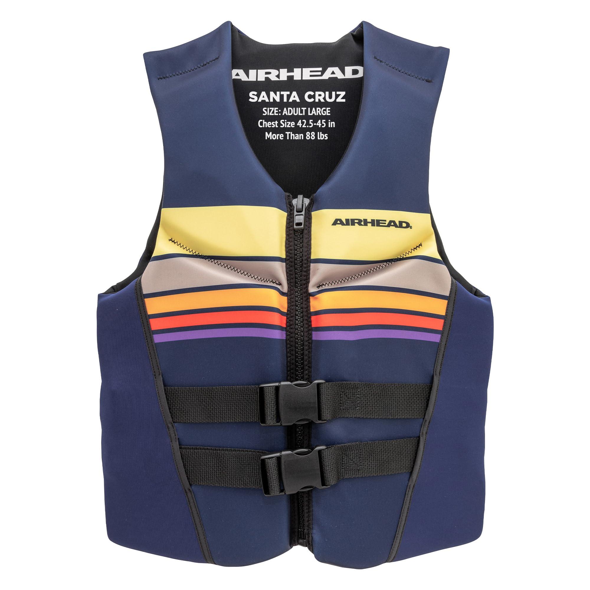 AIRHEAD Airhead Santa Cruz Life Vest Adult Large Size Navy L70, Fits Chest 42.5-45 inch