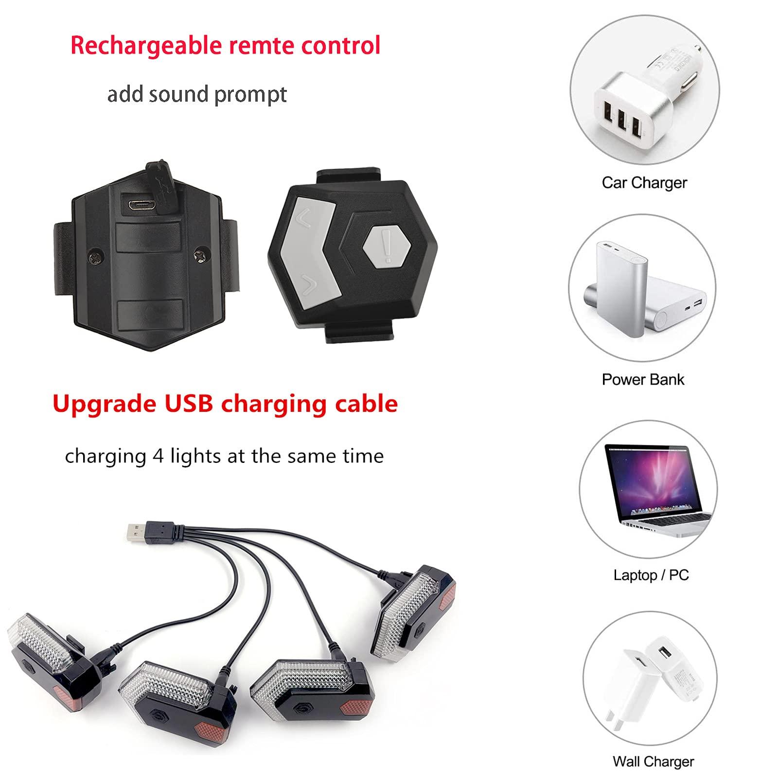 CarryBright CarryBright Smart Bike TailLight Turn Signal Front and Rear Lights IPX6 Waterproof Warning Light,Remote Control,USB Rechargeable Safety Flashing Light for Cycling Road Bicycle