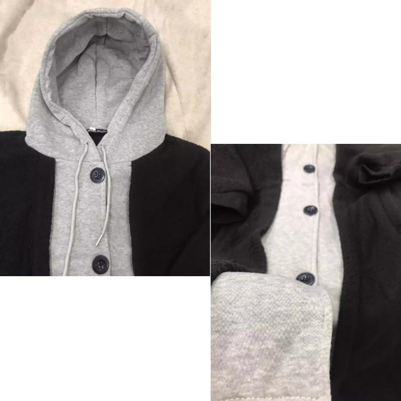 XYLAWAVE XYLAWAVE 2-Layered Faux Lambswool Hooded Coat Jacket,Women\'s Long Hooded Fleece Button Outwear,Thickened Long Windbreaker (white,XL)