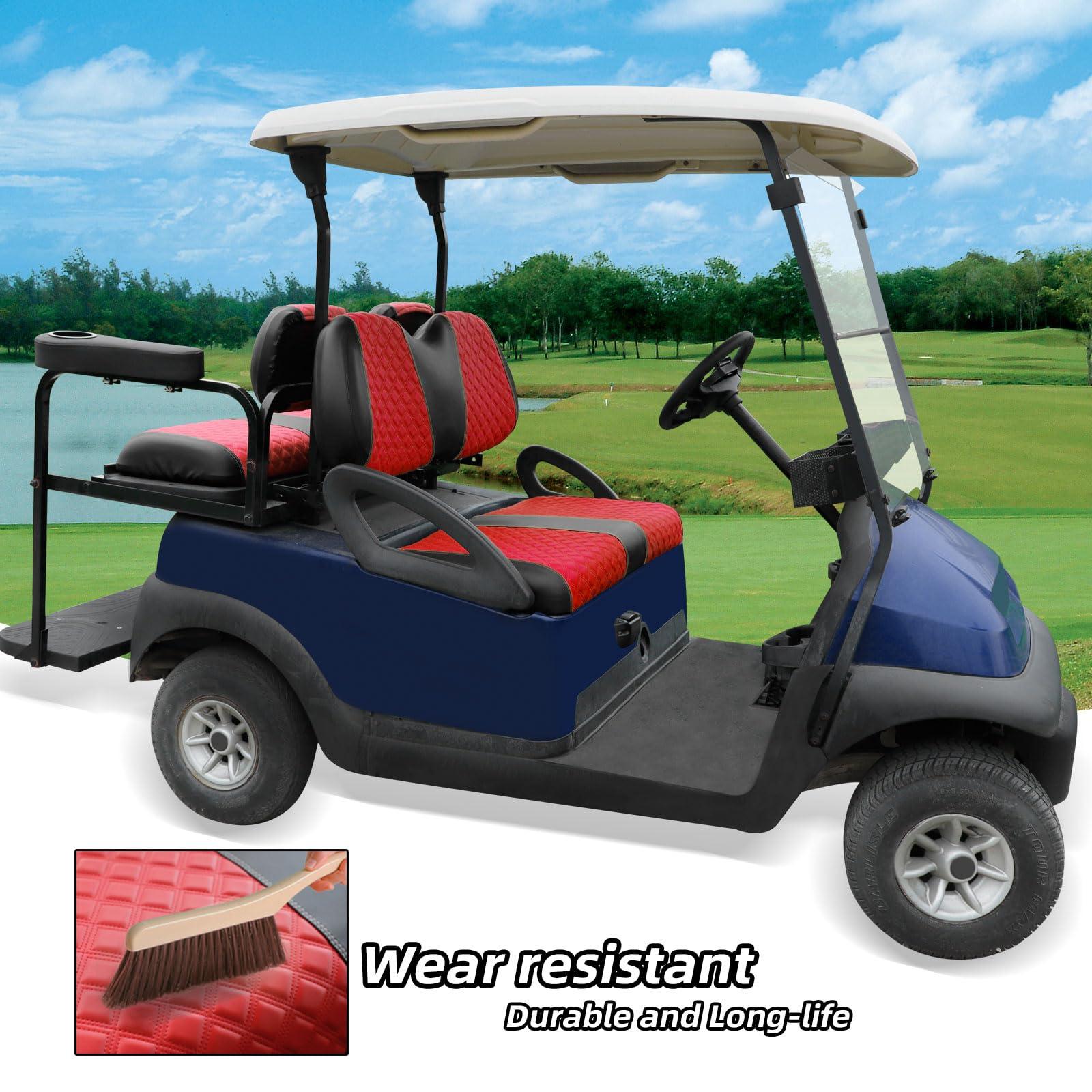 Roykaw Roykaw Golf Cart Seat Covers Kit Fit for Club Car Precedent OEM Ordinary Seat Cushion, Marine Grade Vinyl Material/More Soft and Comfortable, Breathable & Easy to Clean